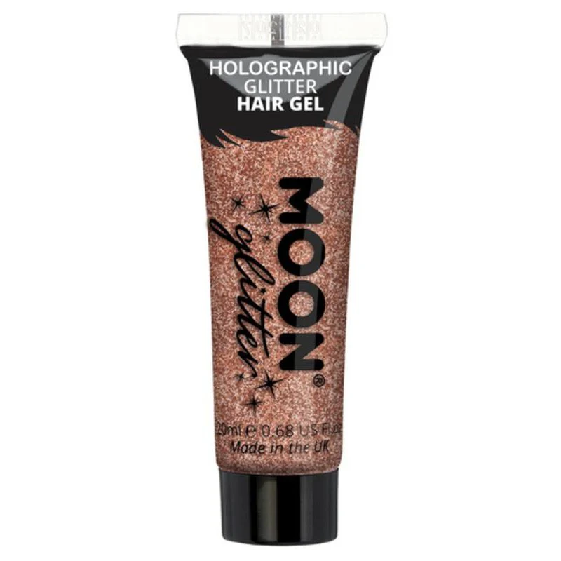 Moon Glitter Holographic Glitter Hair Gel, Rose Gold
