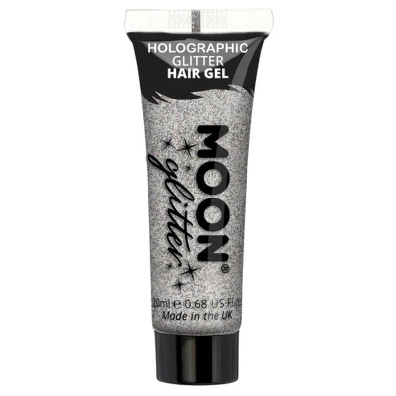Moon Glitter Holographic Glitter Hair Gel, Silver - Image 2