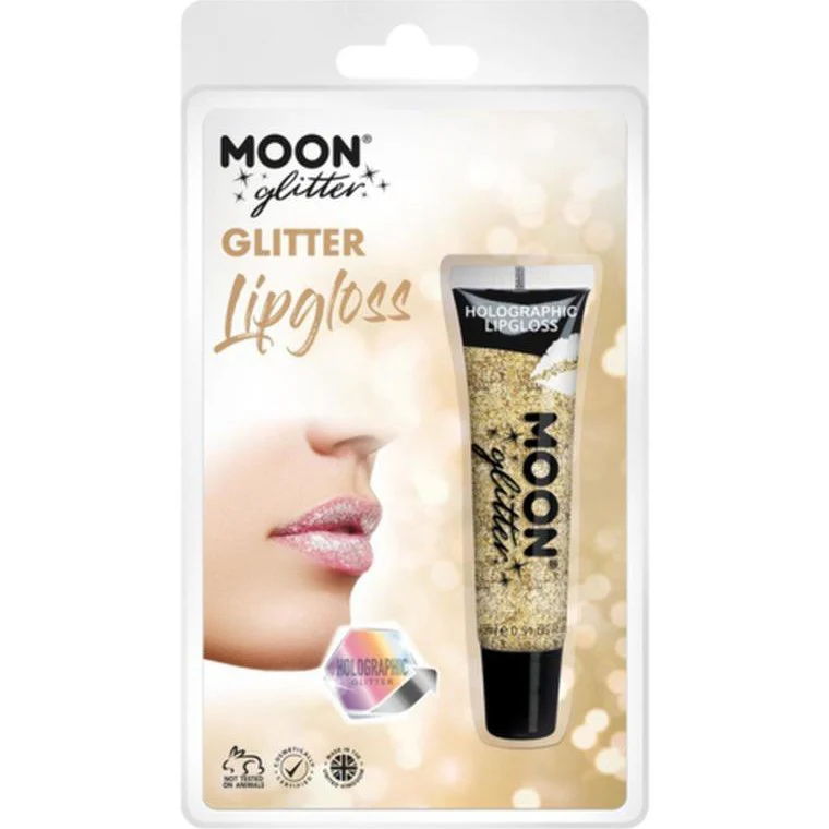 Moon Glitter Holographic Glitter Lipgloss, Gold - Image 3
