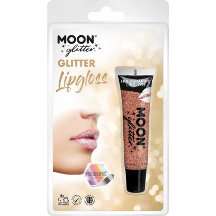Moon Glitter Holographic Glitter Lipgloss, Rose Gold - Image 3