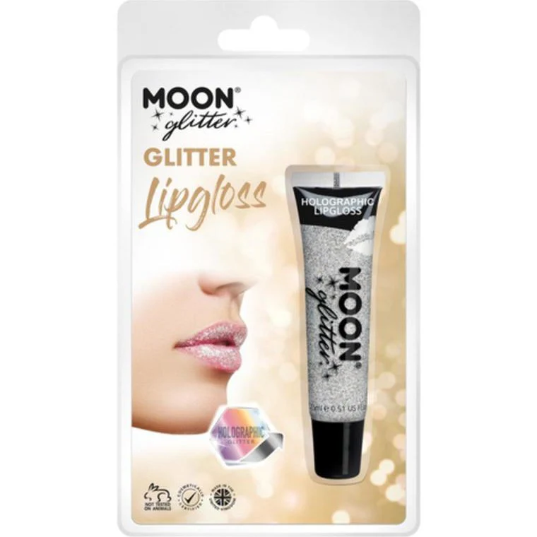 Moon Glitter Holographic Glitter Lipgloss, Silver - Image 3