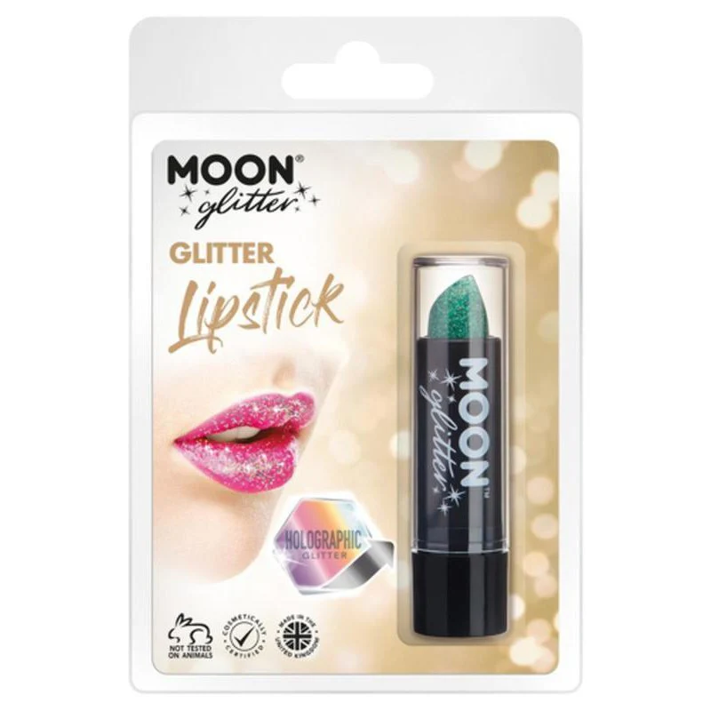 Moon Glitter Holographic Glitter Lipstick, Green - Image 3
