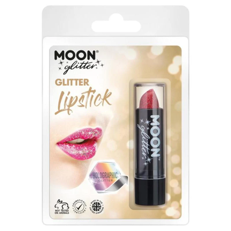 Moon Glitter Holographic Glitter Lipstick, Red - Image 3