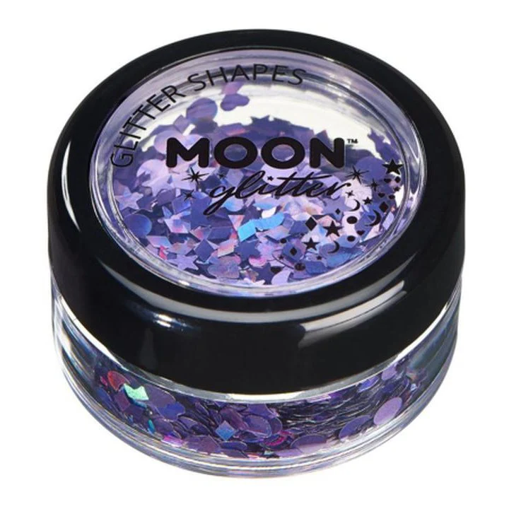 Moon Glitter Holographic Glitter Shapes, Purple