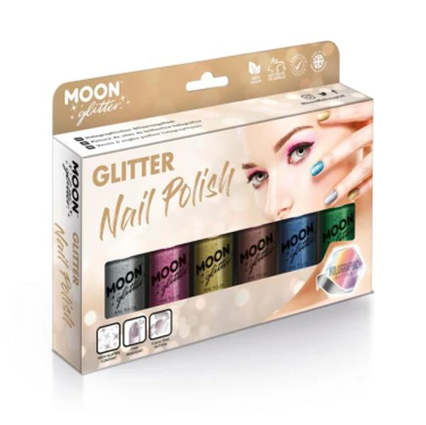 Moon Glitter Holographic Nail Polish, Assorted