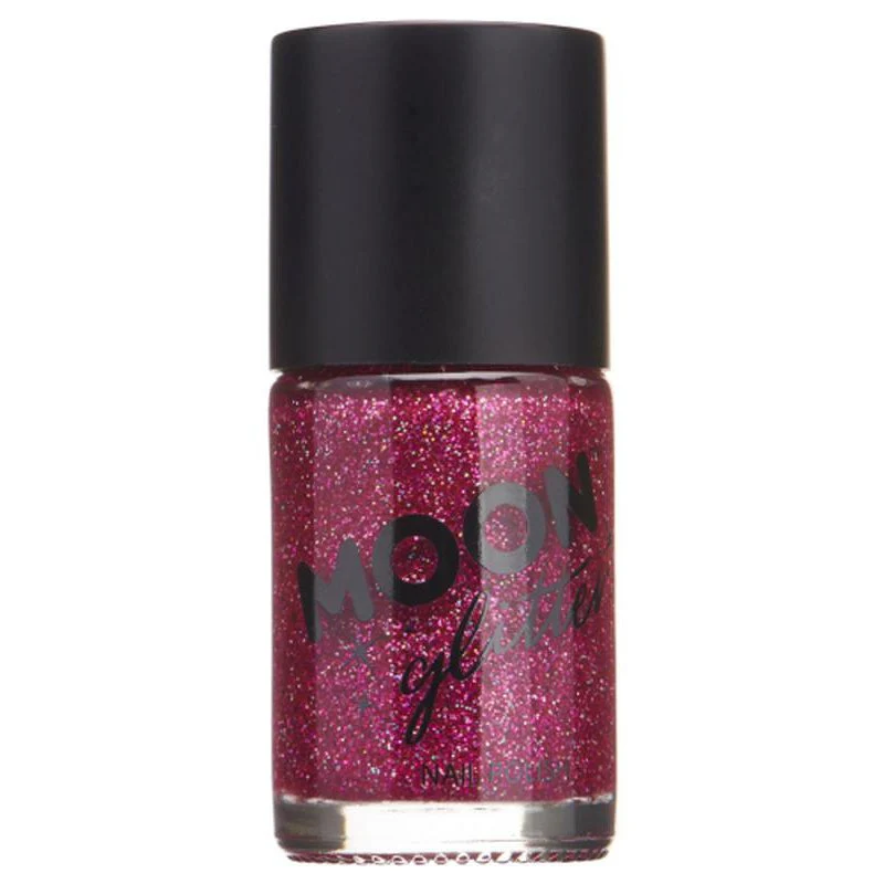 Moon Glitter Holographic Nail Polish, Fuchsia