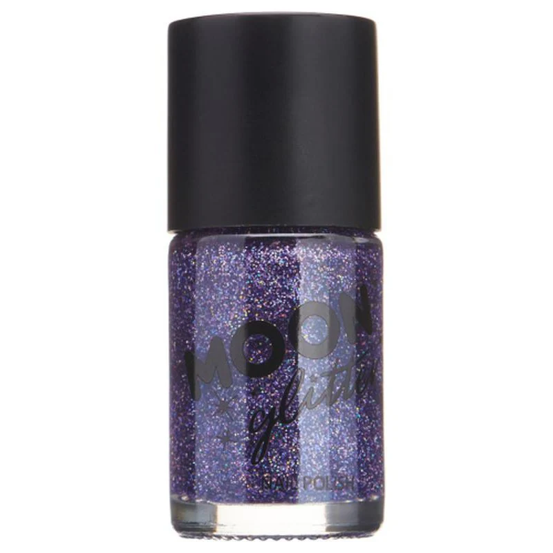 Moon Glitter Holographic Nail Polish, Purple