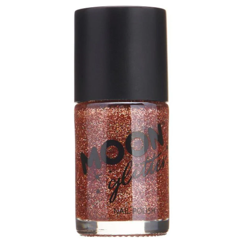 Moon Glitter Holographic Nail Polish, Rose Gold