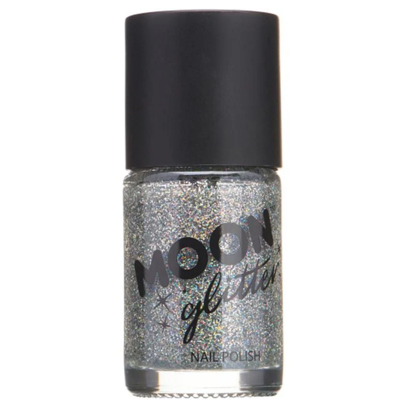 Moon Glitter Holographic Nail Polish, Silver - Image 2