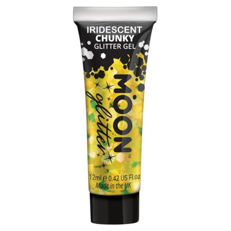 Moon Glitter Iridescent Chunky Glitter Gel, Yellow - Image 2