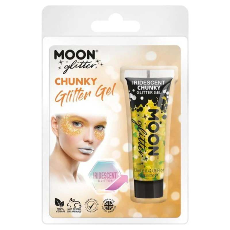 Moon Glitter Iridescent Chunky Glitter Gel, Yellow - Image 3