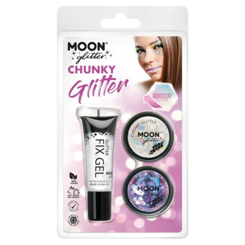 Moon Glitter Iridescent Chunky Glitter, White, Purple
