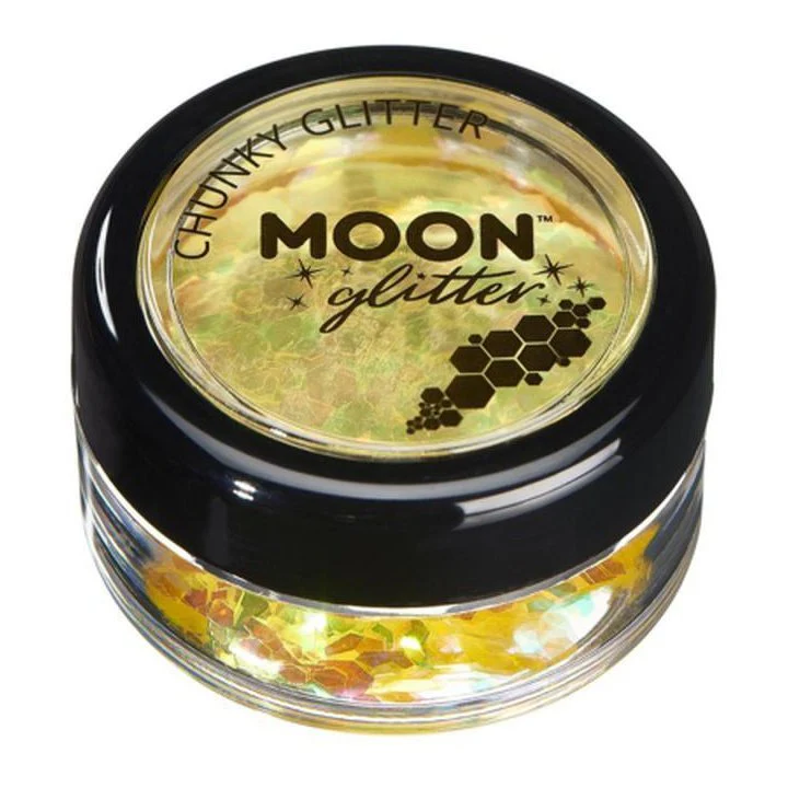 Moon Glitter Iridescent Chunky Glitter, Yellow - Image 2