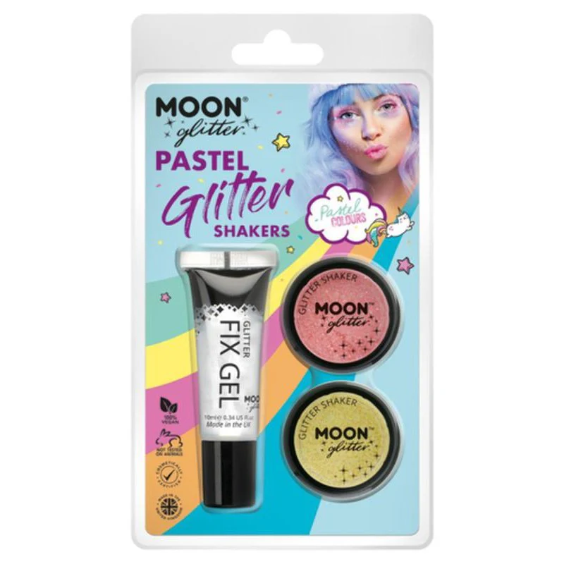 Moon Glitter Pastel Glitter Shakers, Coral, Lemon