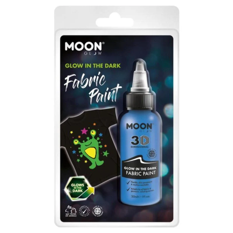 Moon Glow Glow In The Dark Fabric Paint, Blue - Image 3