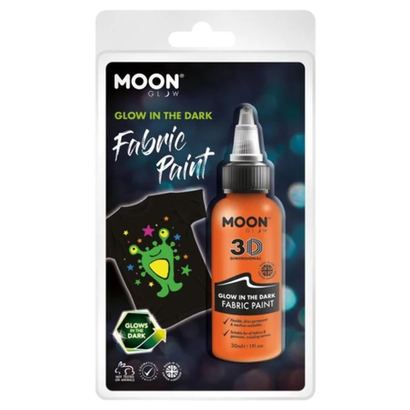Moon Glow Glow In The Dark Fabric Paint, Orange - Image 3