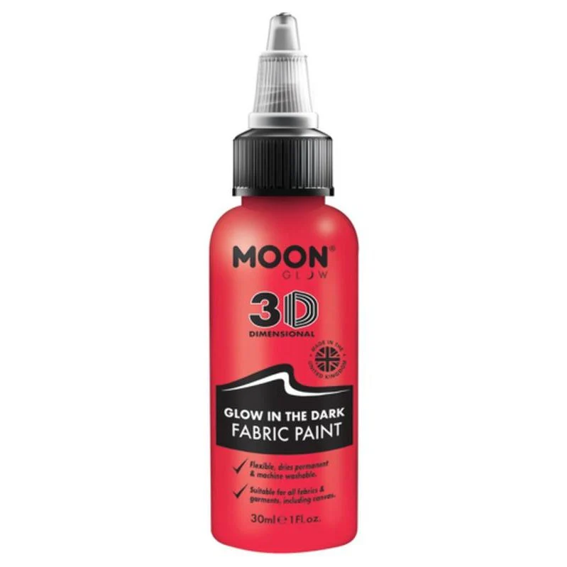 Moon Glow Glow In The Dark Fabric Paint, Red - Image 2
