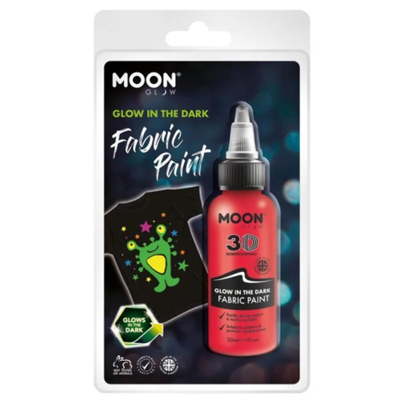 Moon Glow Glow In The Dark Fabric Paint, Red - Image 3