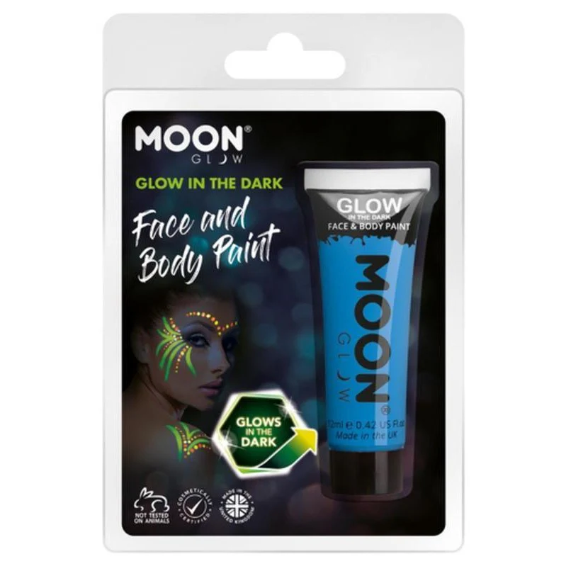 Moon Glow Glow In The Dark Face Paint, Blue - Image 2