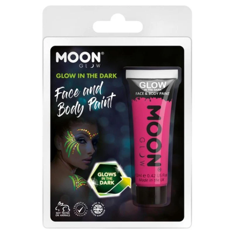 Moon Glow Glow In The Dark Face Paint, Pink - Image 2
