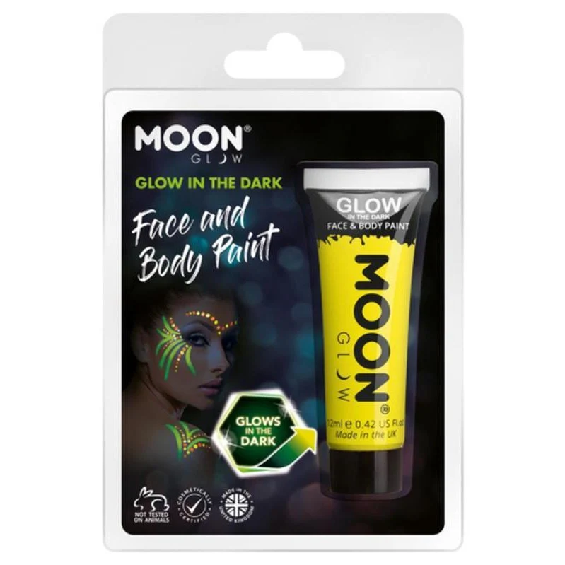 Moon Glow Glow In The Dark Face Paint, Yellow - Image 2