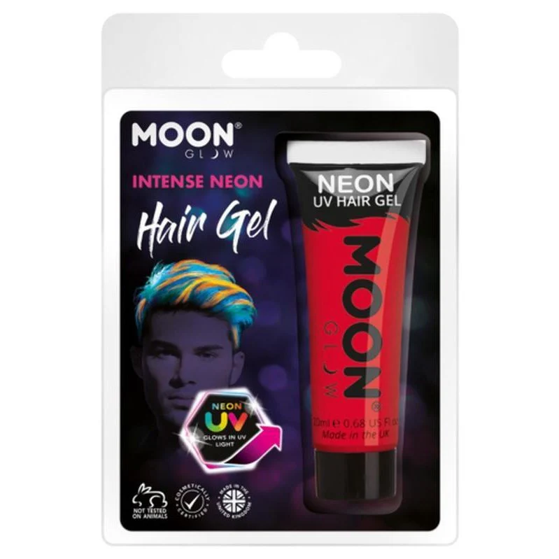 Moon Glow Intense Neon Uv Hair Gel, Red - Image 2