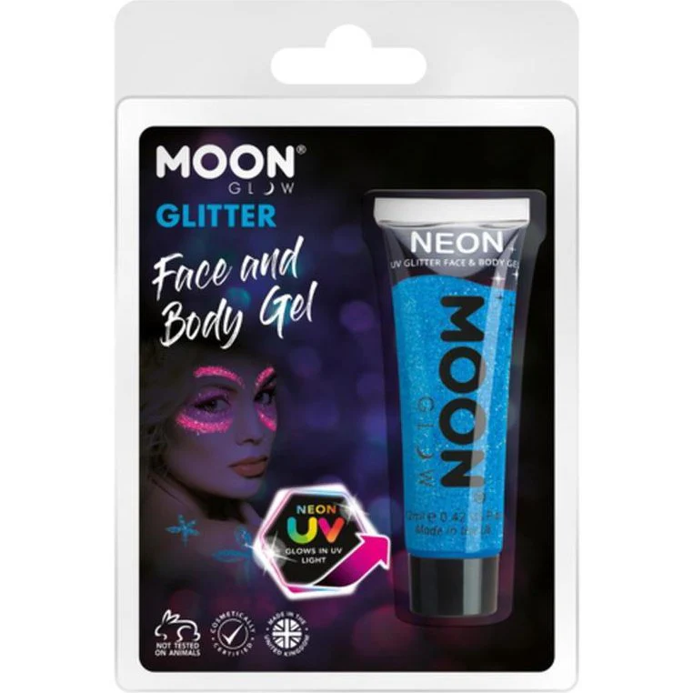 Moon Glow Neon Uv Fine Glitter Gel, Blue