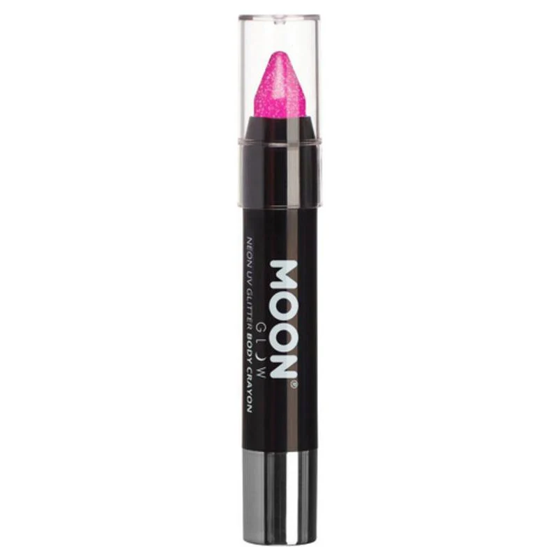 Moon Glow Neon Uv Glitter Body Crayons, Magenta - Image 2
