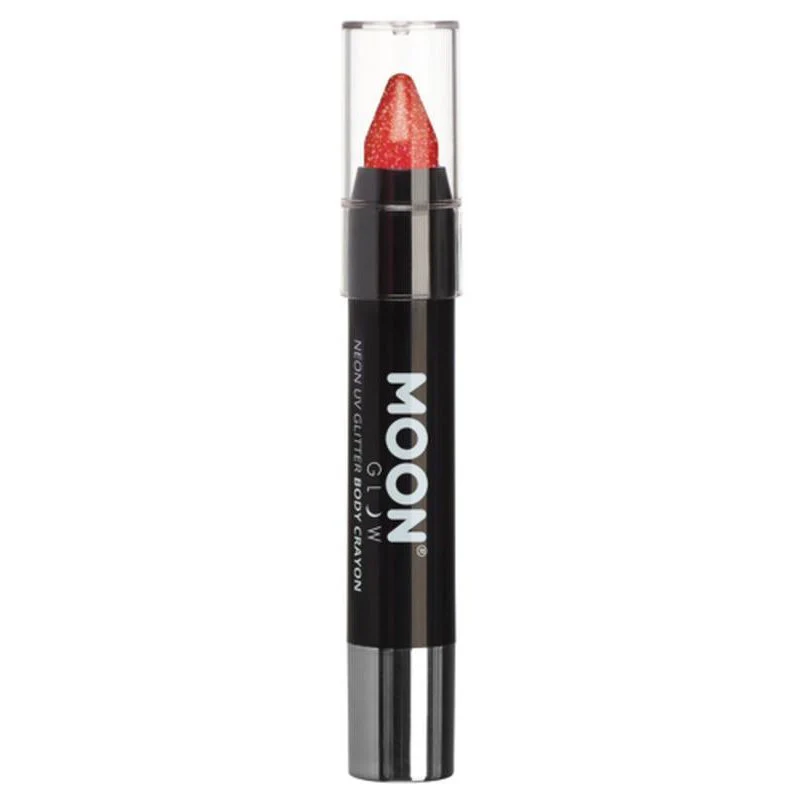 Moon Glow Neon Uv Glitter Body Crayons, Red - Image 2