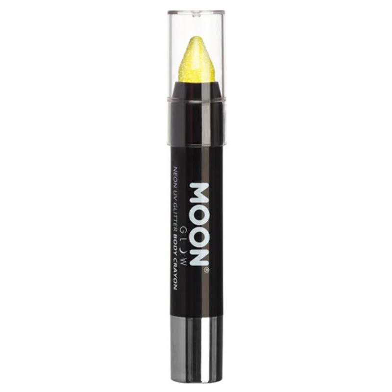 Moon Glow Neon Uv Glitter Body Crayons, Yellow - Image 2