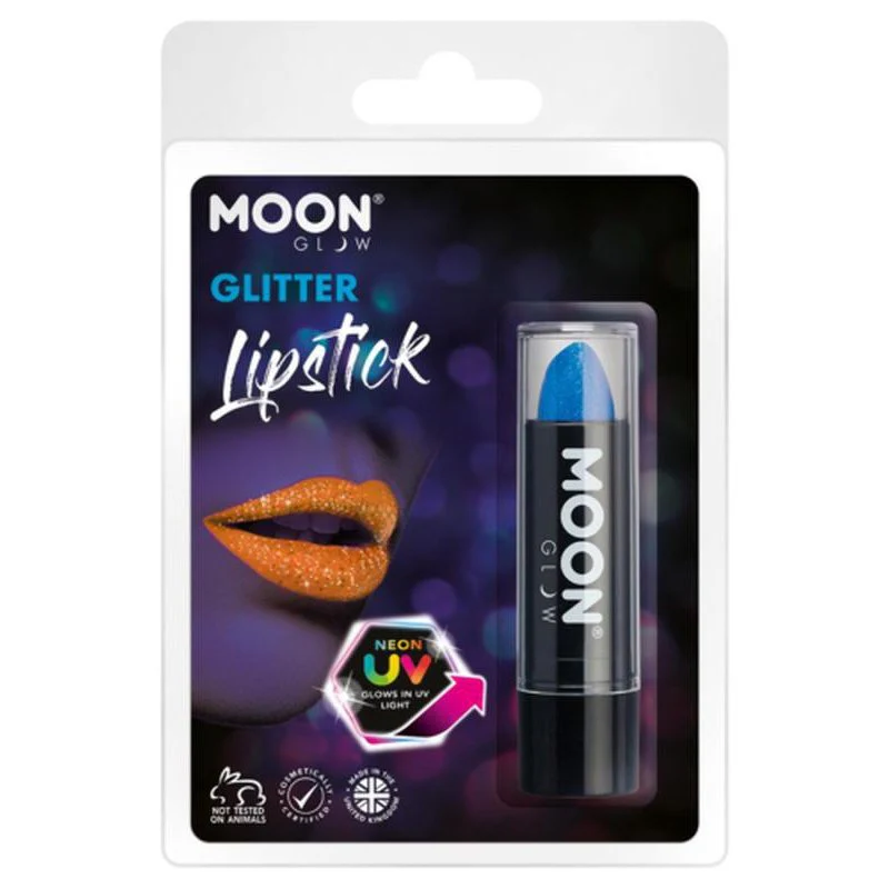 Moon Glow Neon Uv Glitter Lipstick, Blue - Image 2