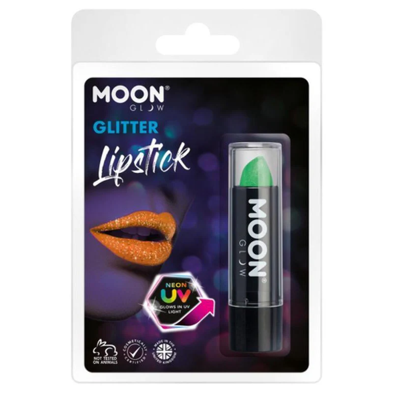 Moon Glow Neon Uv Glitter Lipstick, Green