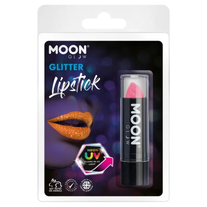 Moon Glow Neon Uv Glitter Lipstick, Pink - Image 2