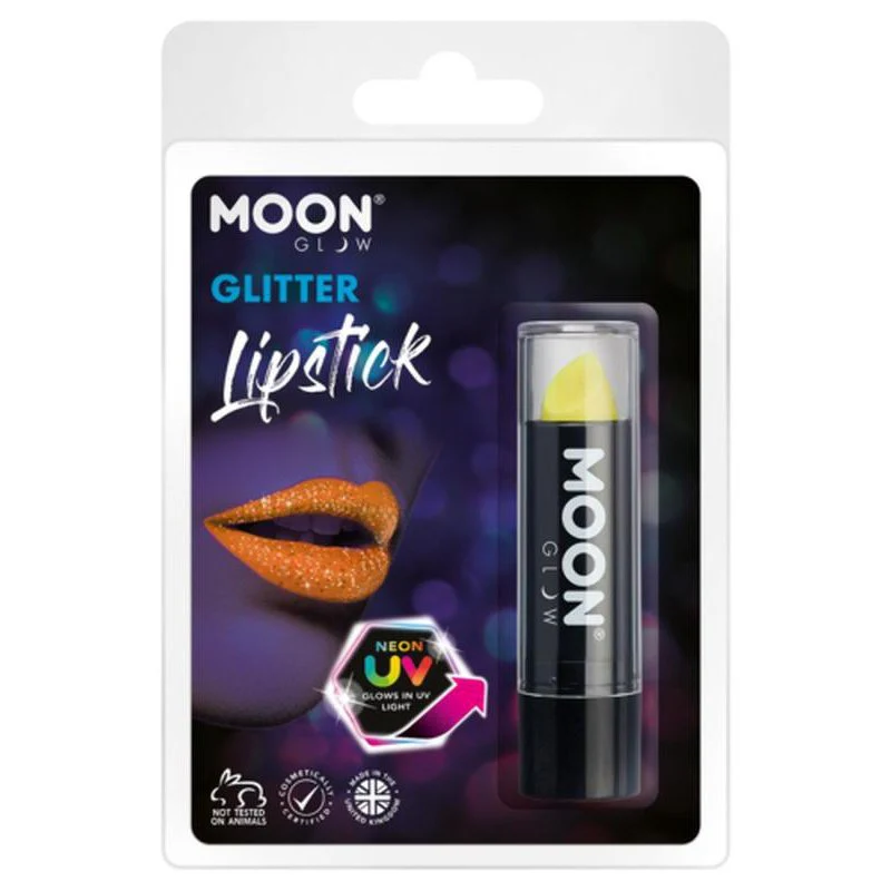 Moon Glow Neon Uv Glitter Lipstick, Yellow - Image 2