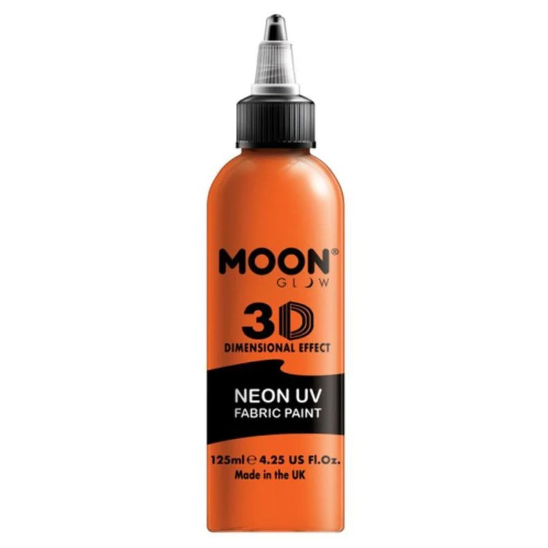 Moon Glow Neon Uv Intense Fabric Paint, Orange, 125ml - Image 2