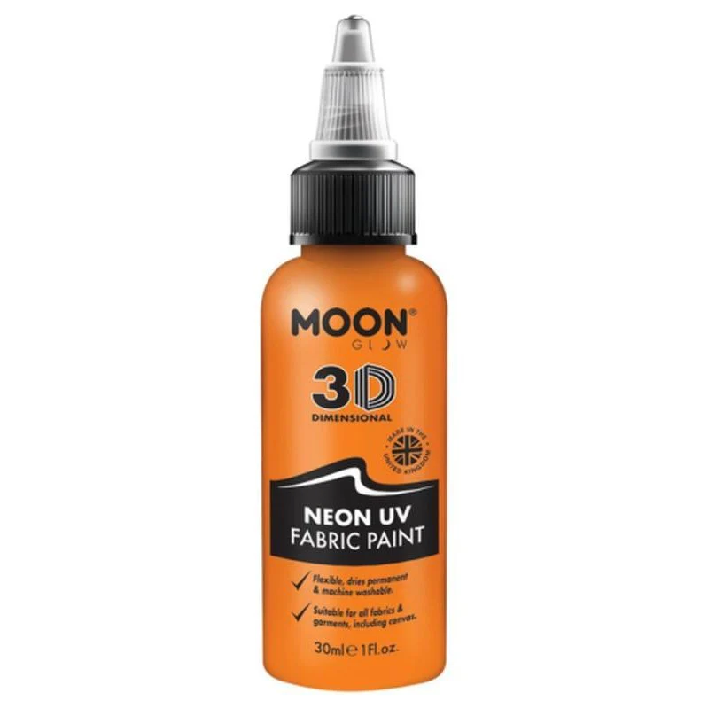 Moon Glow Neon Uv Intense Fabric Paint, Orange - Image 2