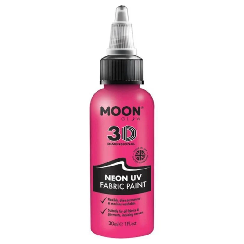 Moon Glow Neon Uv Intense Fabric Paint, Pink - Image 2