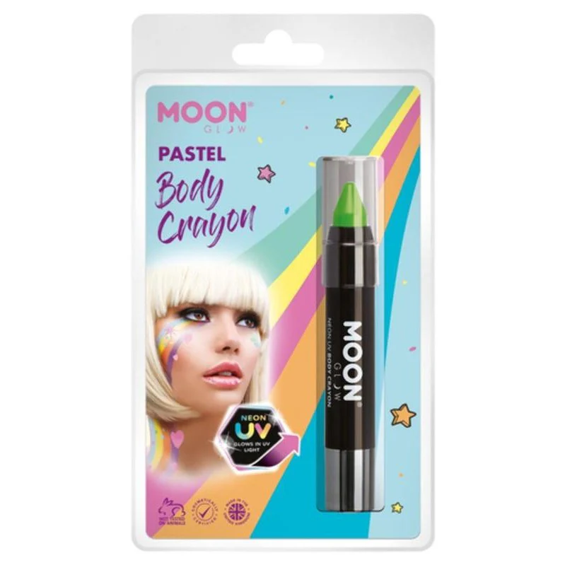 Moon Glow Pastel Neon Uv Body Crayons, Pastel Green - Image 2