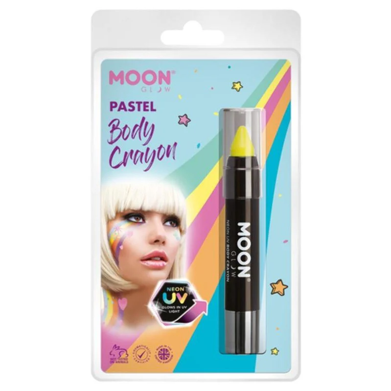 Moon Glow Pastel Neon Uv Body Crayons, Yellow - Image 2
