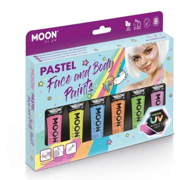 Moon Glow Pastel Neon Uv Face Paint Boxset, Assort