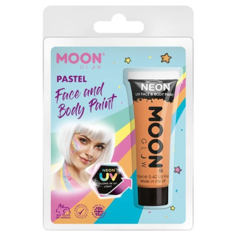 Moon Glow Pastel Neon Uv Face Paint, Orange - Image 2