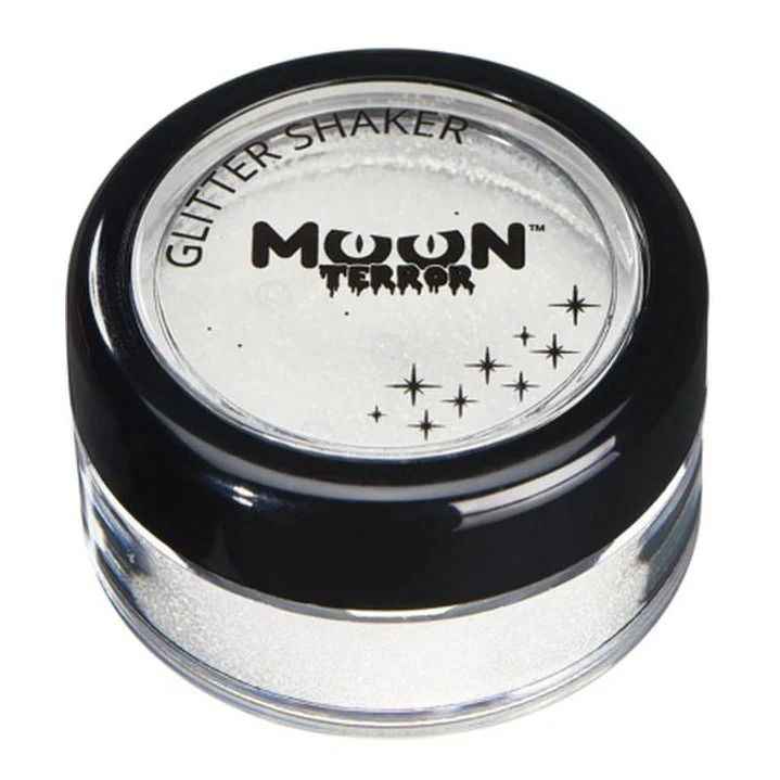 Moon Terror Halloween Glitter Shakers, White