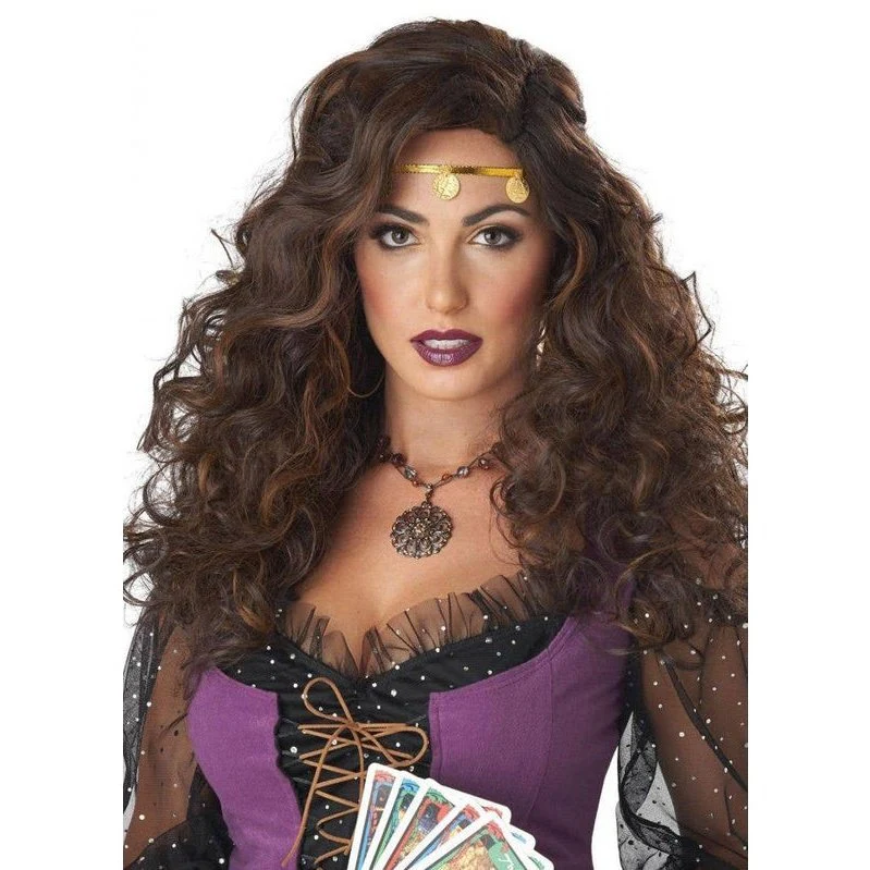 Mystified Brunette Fortune Teller Costume Wig - Image 2