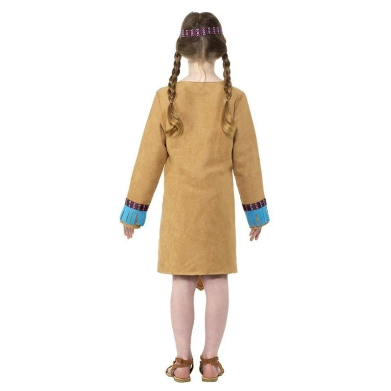 Native American Inspired Girl Costume, Brown - Image 3