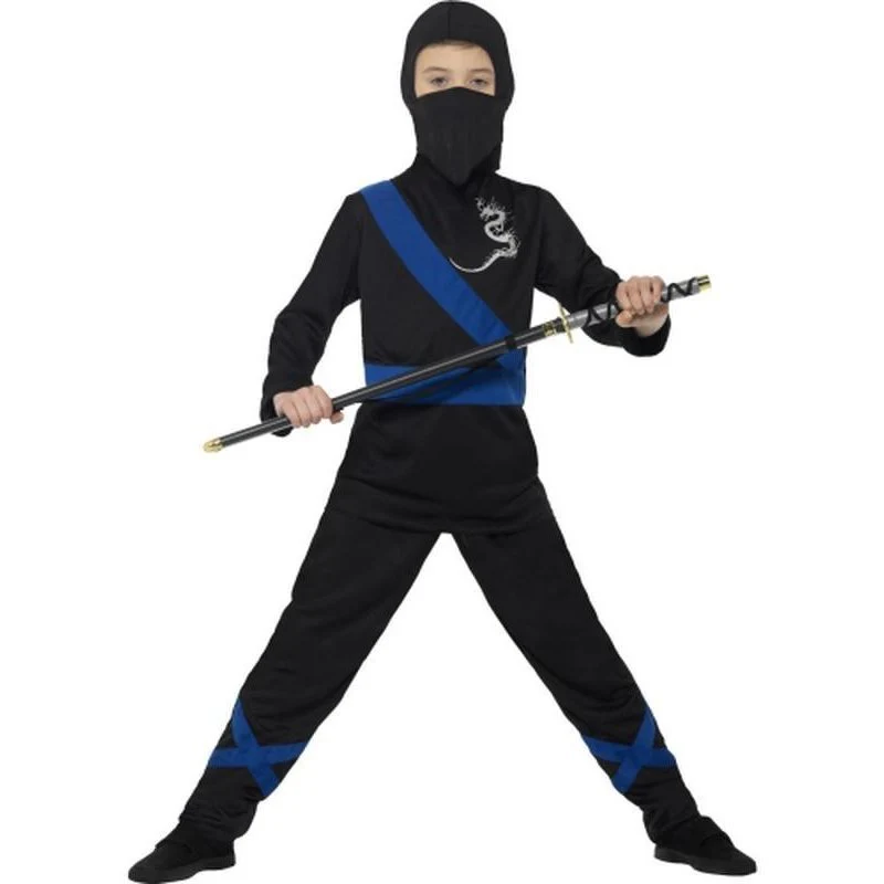 Ninja Assassin Costume, Black & Blue