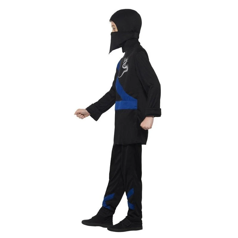 Ninja Assassin Costume, Black & Blue - Image 2