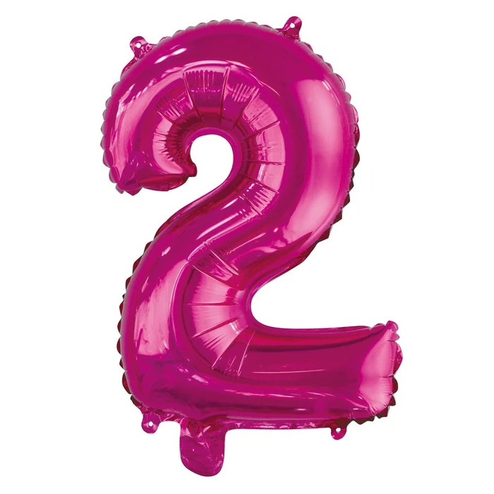 Number 2 Hot Pink Foil Balloon - 35cm