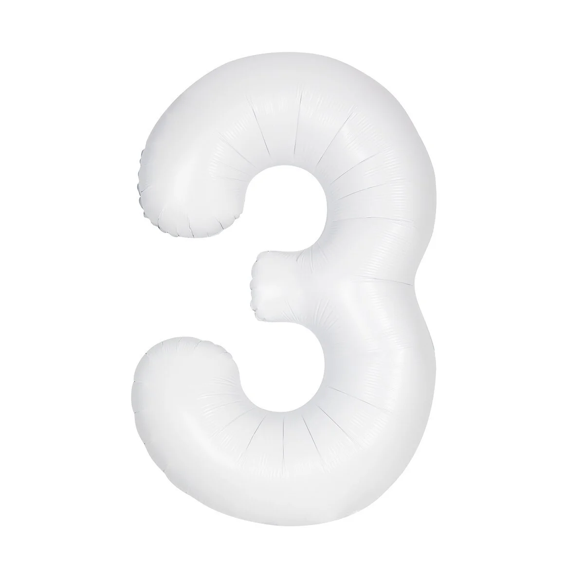 Number 3 White Matte Giant Foil Balloon-86cm