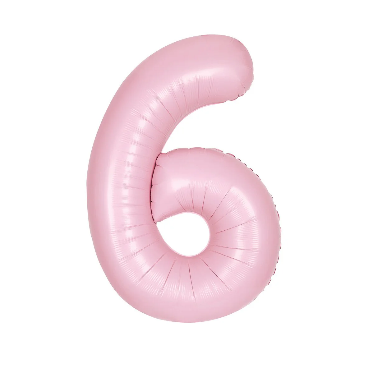 Number 6 Pastel Pink Matte Foil Balloon-86cm