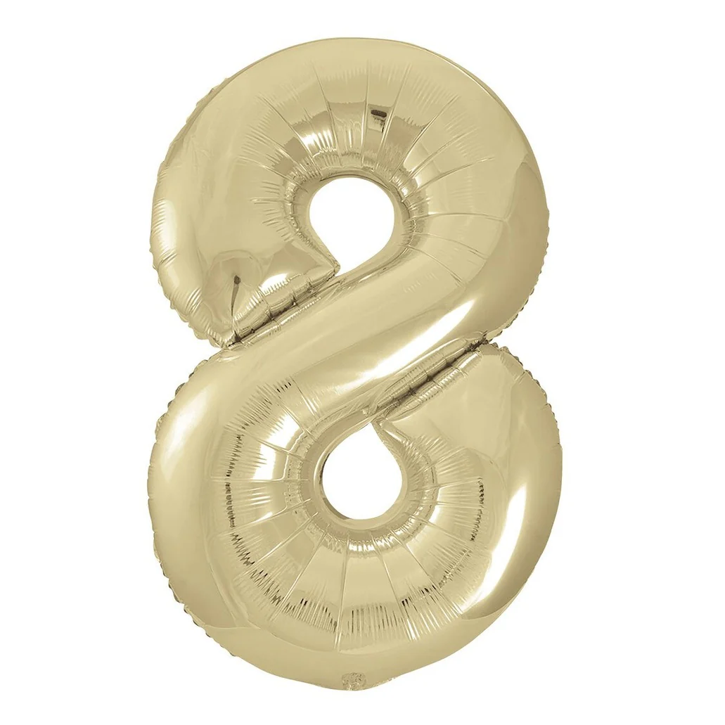 Number 8 Champagne Gold Giant Foil Balloon-86cm